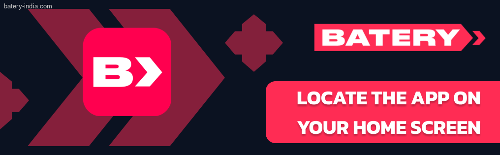 Locate the newly created Batery Bet app