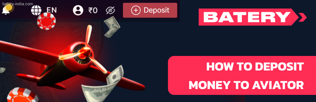 To Play Aviator on Batery Bet you have to transfer funds to your balance first